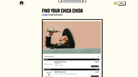 A live Pour Now where-to-buy page opened from a campaign link